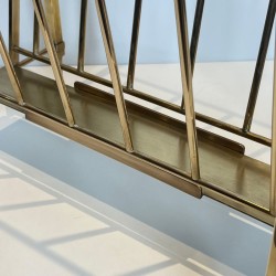 Magazine Rack Attributed to Maison Ramsay, Neoclassical Brass, French, 1940