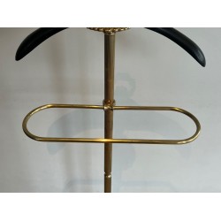 Gentleman’s Valet Stand, Neoclassical, Brass and Wood, French, 1940