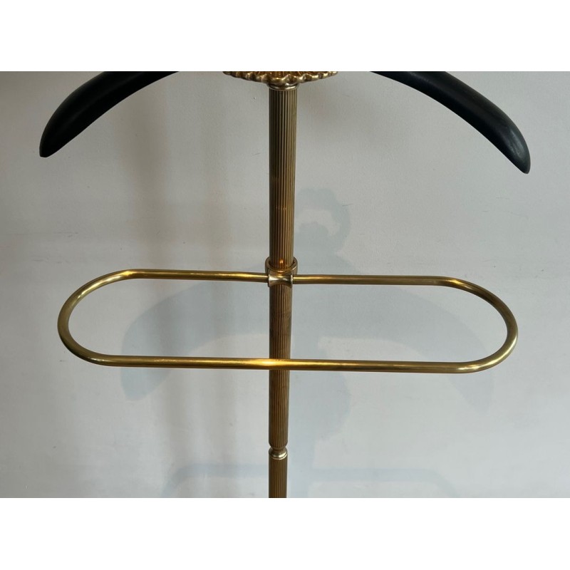 Gentleman’s Valet Stand, Neoclassical, Brass and Wood, French, 1940