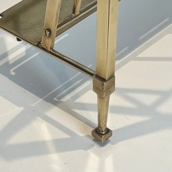 Magazine Rack Attributed to Maison Ramsay, Neoclassical Brass, French, 1940