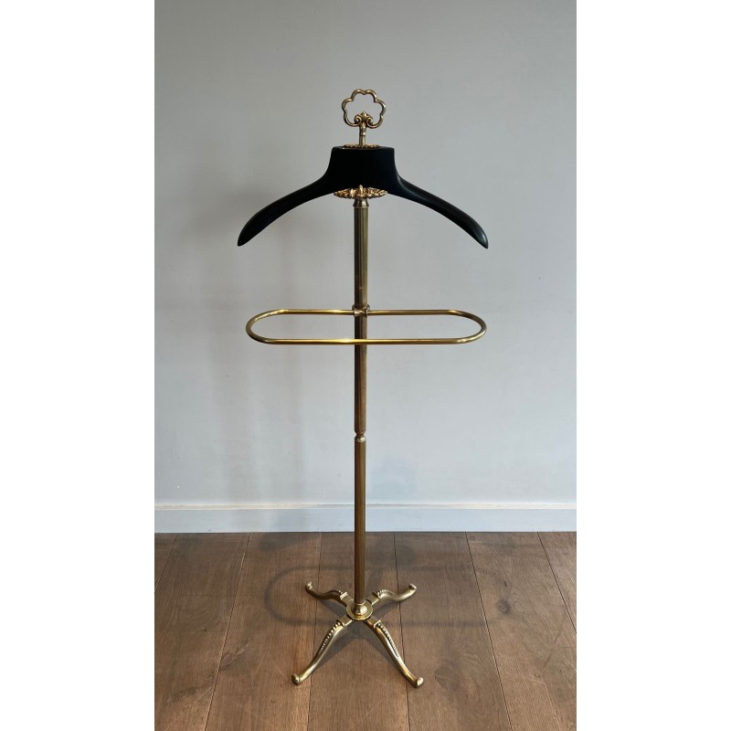 Gentleman’s Valet Stand, Neoclassical, Brass and Wood, French, 1940