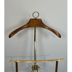 Valet de Nuit Pliant sur Roulettes, Néoclassique, Laiton, France, 1940