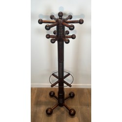 Porte-Manteaux Chêne Sculpté Charles Dudouyt, Brutaliste, France, 1950