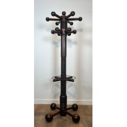 Coat Rack in Carved Oak by Charles Dudouyt, Brutalist, French, 1950