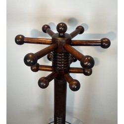 Coat Rack in Carved Oak by Charles Dudouyt, Brutalist, French, 1950