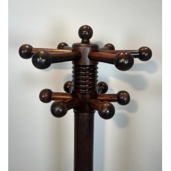 Coat Rack in Carved Oak by Charles Dudouyt, Brutalist, French, 1950