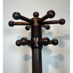 Coat Rack in Carved Oak by Charles Dudouyt, Brutalist, French, 1950