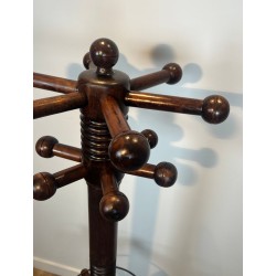 Coat Rack in Carved Oak by Charles Dudouyt, Brutalist, French, 1950