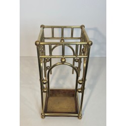 Umbrella Stand in Brass, Style of Josef Hoffmann, Austrian, circa 1900