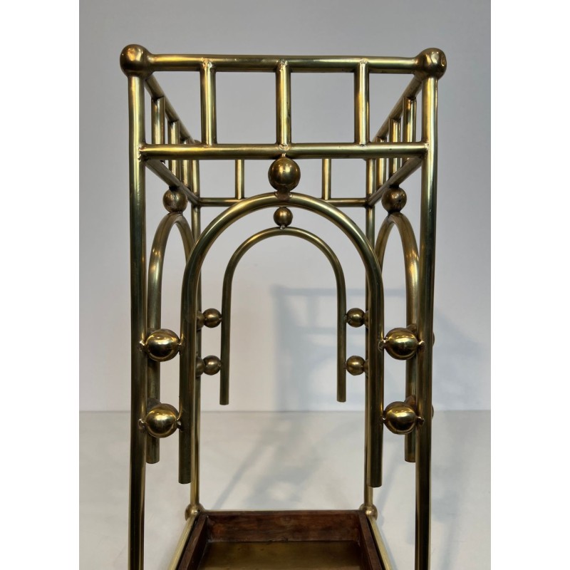 Umbrella Stand in Brass, Style of Josef Hoffmann, Austrian, circa 1900