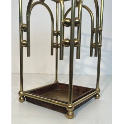 Umbrella Stand in Brass, Style of Josef Hoffmann, Austrian, circa 1900