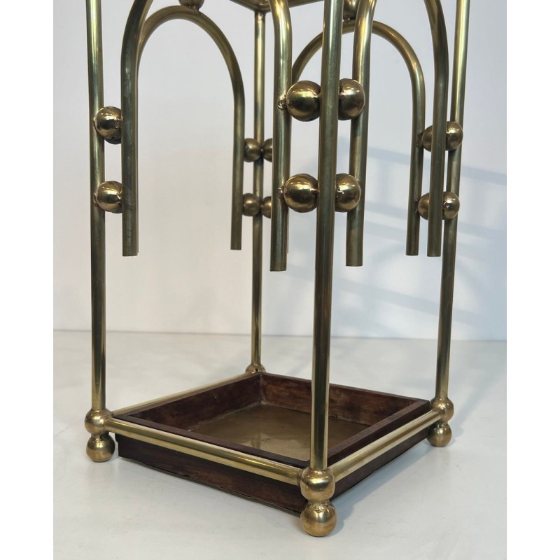 Umbrella Stand in Brass, Style of Josef Hoffmann, Austrian, circa 1900
