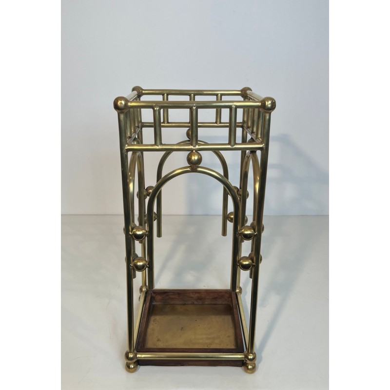Umbrella Stand in Brass, Style of Josef Hoffmann, Austrian, circa 1900