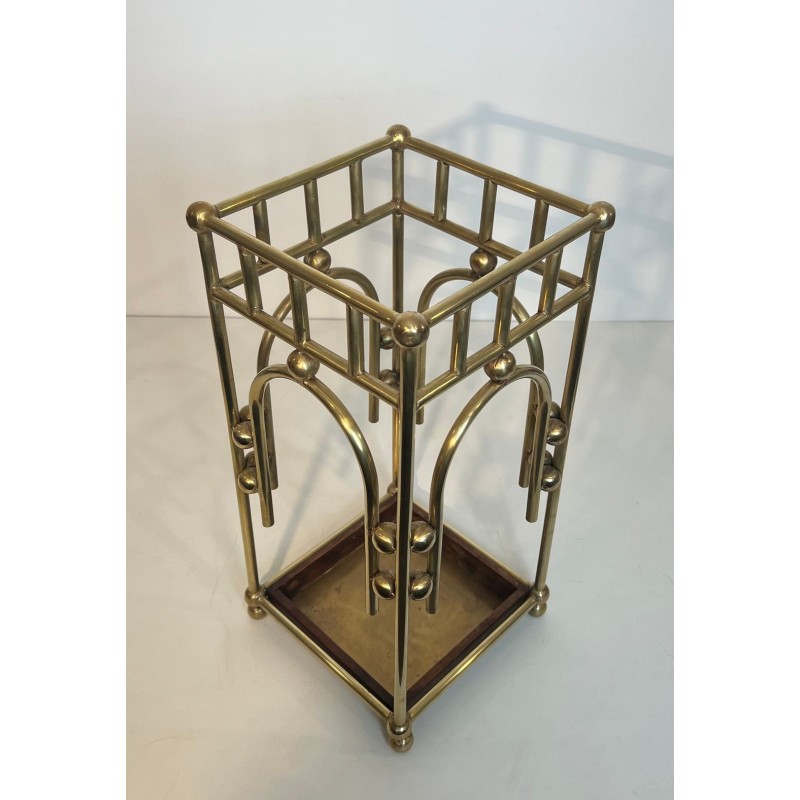 Umbrella Stand in Brass, Style of Josef Hoffmann, Austrian, circa 1900