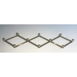 Brass Accordion Wall Coat Rack, French, c. 1970
