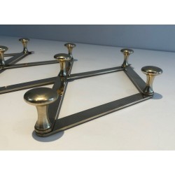 Brass Accordion Wall Coat Rack, French, c. 1970