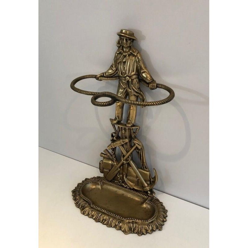 Porte-Parapluie en Bronze Figuratif, Marin, Art Nouveau, France, v. 1900