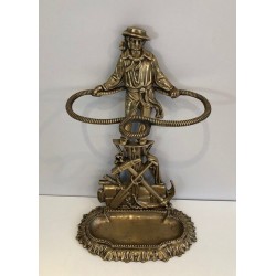 Porte-Parapluie en Bronze Figuratif, Marin, Art Nouveau, France, v. 1900