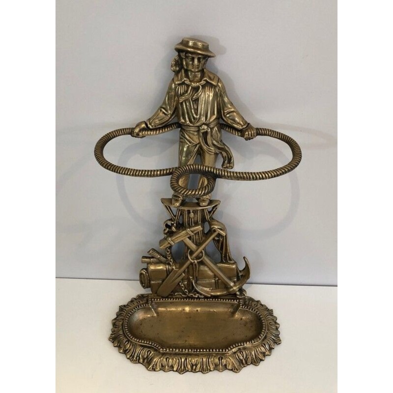 Bronze Figurative Umbrella Stand, Sailor, Art Nouveau, French, c. 1900