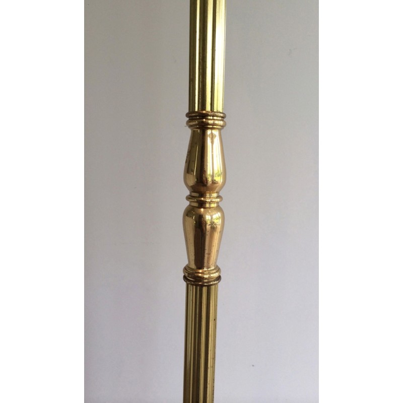 Brass Freestanding Coat Rack, Neoclassical Style, French, c. 1940