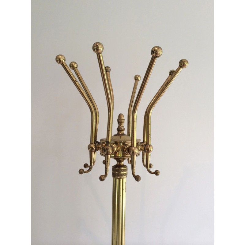Porte-Manteau sur Pied en Laiton, Style Néo-classique, France, v. 1940