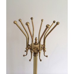 Porte-Manteau sur Pied en Laiton, Style Néo-classique, France, v. 1940