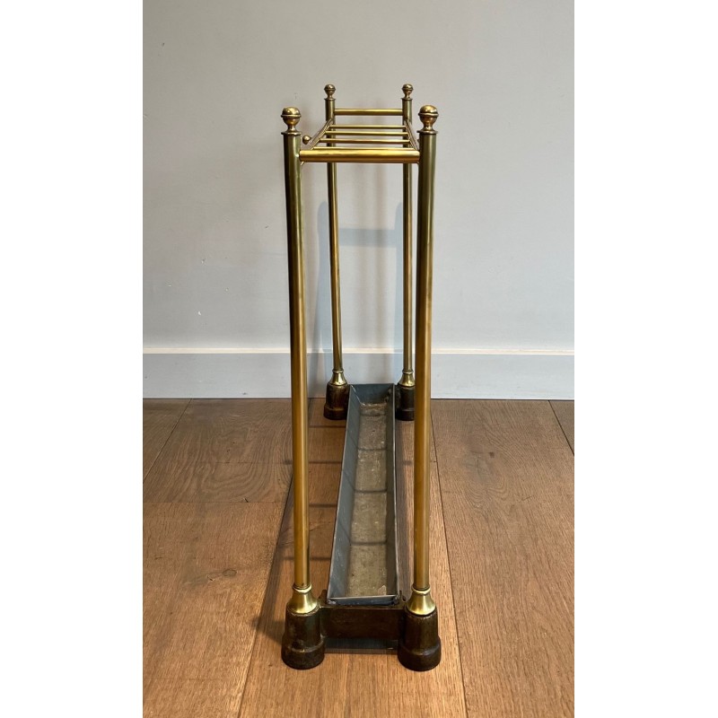 Brass and Cast Iron Umbrella Stand, Art Nouveau, French, c. 1900