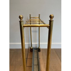 Brass and Cast Iron Umbrella Stand, Art Nouveau, French, c. 1900