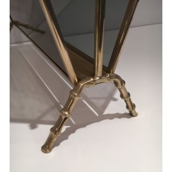 Porte-Revues Faux-Bambou Laiton Verre Teinté, Maison Baguès, v. 1940