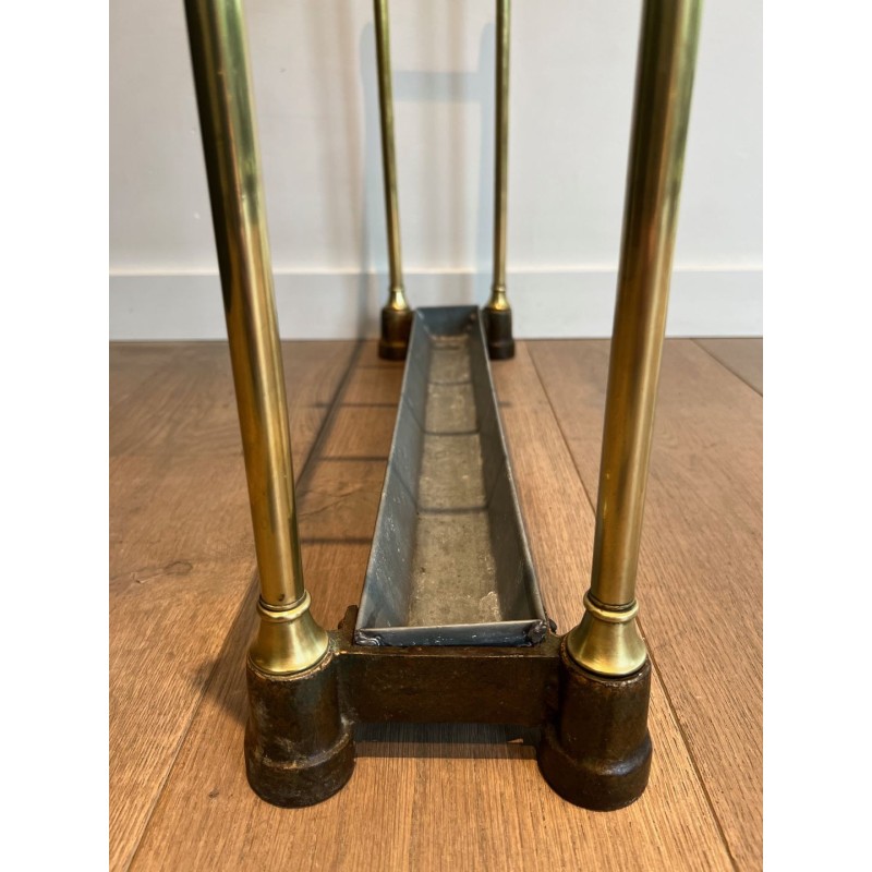 Brass and Cast Iron Umbrella Stand, Art Nouveau, French, c. 1900