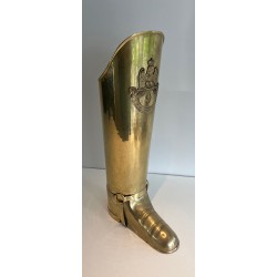 Brass Umbrella Stand in the Form of a Boot, French, c. 1940