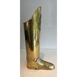 Porte-Parapluie en Forme de Botte en Laiton, France, v. 1940