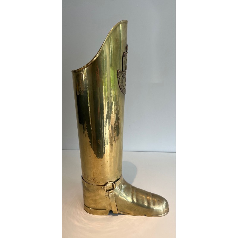 Porte-Parapluie en Forme de Botte en Laiton, France, v. 1940
