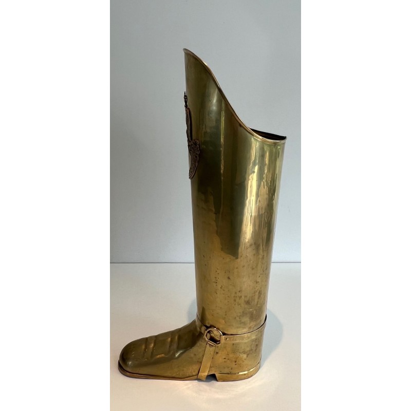 Porte-Parapluie en Forme de Botte en Laiton, France, v. 1940