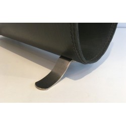 Porte-Revues Cuir Vert et Acier Brossé, Travail Français, v. 1950