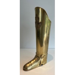 Brass Umbrella Stand in the Form of a Boot, French, c. 1940