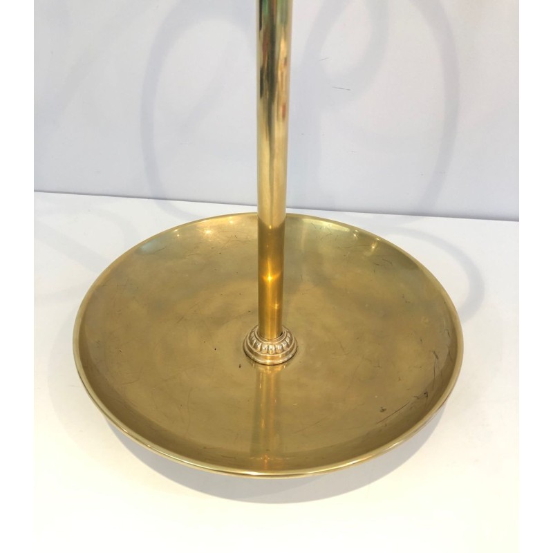 Round Brass Umbrella Stand, French, Belle Époque, c. 1900