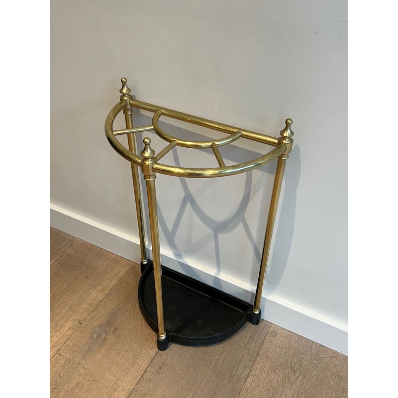 Porte-Parapluies Ovale en Laiton, France, Belle Époque, v. 1900