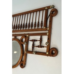 Bentwood & Brass Wall Coat Rack, Arts & Crafts, Austrian, c. 1900
