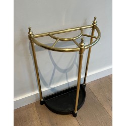 Porte-Parapluies Ovale en Laiton, France, Belle Époque, v. 1900