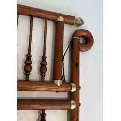 Bentwood & Brass Wall Coat Rack, Arts & Crafts, Austrian, c. 1900