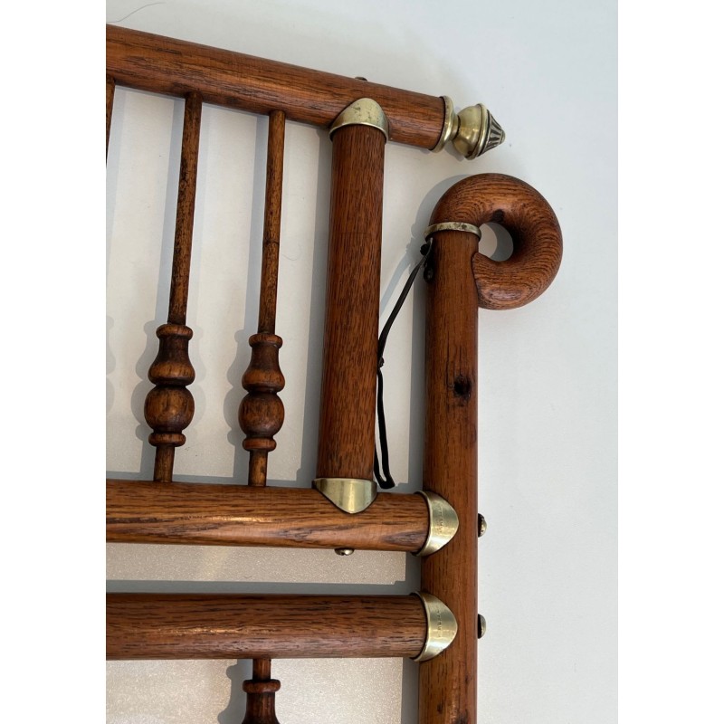 Bentwood & Brass Wall Coat Rack, Arts & Crafts, Austrian, c. 1900