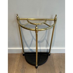Porte-Parapluies Ovale en Laiton, France, Belle Époque, v. 1900