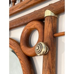 Bentwood & Brass Wall Coat Rack, Arts & Crafts, Austrian, c. 1900