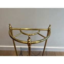 Oval Brass Umbrella Stand, French, Belle Époque, c. 1900