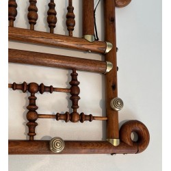 Bentwood & Brass Wall Coat Rack, Arts & Crafts, Austrian, c. 1900