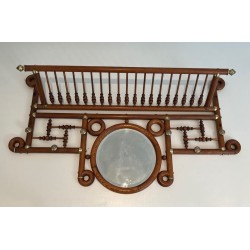 Porte-Manteaux Mural Bois Courbé et Laiton, Arts & Crafts, Autriche, v. 1900