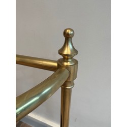 Oval Brass Umbrella Stand, French, Belle Époque, c. 1900