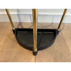 Oval Brass Umbrella Stand, French, Belle Époque, c. 1900
