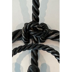 Twisted Wrought Iron Wall Coat Rack, French Ironwork, c. 1940